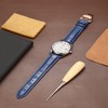 Moran Quick Release Leather Watch Bands Deployment Butterfly Buckle Calfskin