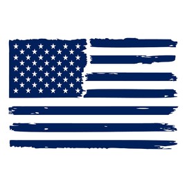NBFU Distressed Us American Flag 2 (Navy Blue) (Set Of 2) Premium Waterproof Vinyl Decal Stickers For Laptop Phone Accessory Helmet Car Window Bumper Mug Tuber Cup Door Wall Decoration