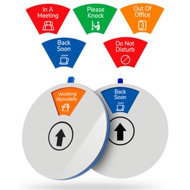 2PK Office Door Signs - In/Out, Meeting, Do Not Disturb & Working Remotely Signs - 6 Options, 6 Inch