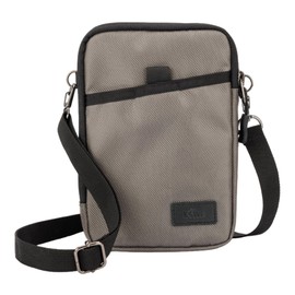 KIWIFOTOS Triple Phone Travel Passport Neck Pouch with Shoulder Strap and Carabiner, Multifunctional for Smartphone, Card, Great Travel Accessory, Inner Dimensions 170 x 110 x 15 mm (Aqua Silver),