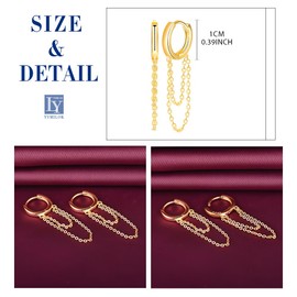 Yumilok Tassel Earrings Women's Hoop Earrings 925 Sterling Silver Women's Earrings Dangle for Women Teenager Girls Earrings Chain, Sterling Silver