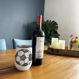 Unbranded Wine Cup with Lid Soccer Ball B Sports Soccer America Cup Wine Tumbler Glass