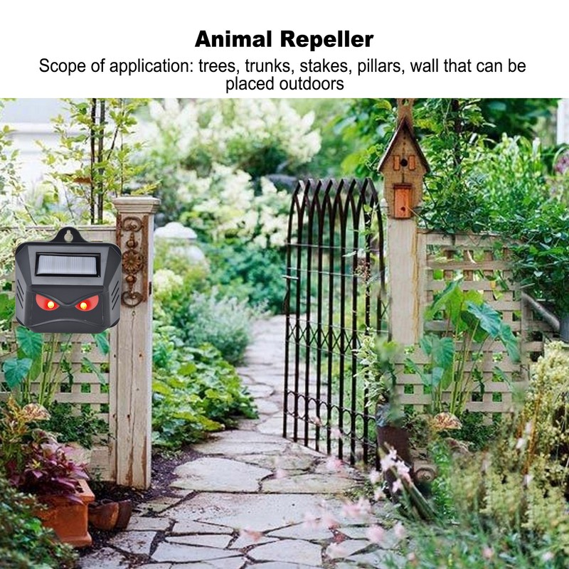 2pcs Animal Repeller Red LED Strobe Lights Waterproof Design Solar