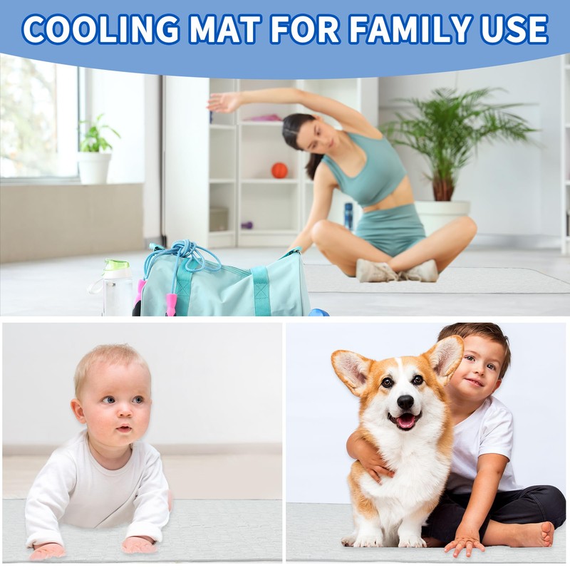 GLIDESMOOTH Dog Cooling Mat, Portable Pets Cool Mat, Durable Machine