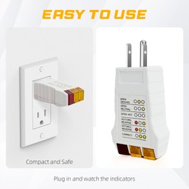 Grounding Product Socket Tester,Outlet Tester with GFCI. Electrical Receptacle Tester, Plug Tester.