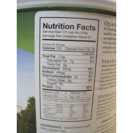 Saratoga Farms Freeze Dried White Chicken Large #10 Can Survival Food B7065