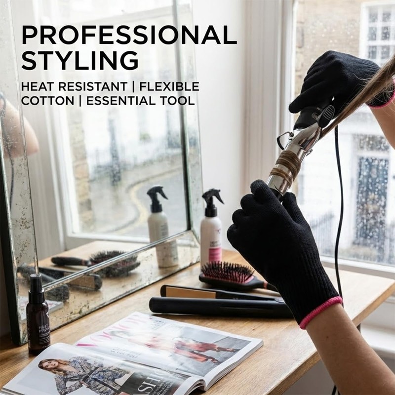 Lotsdonxia Heat Resistant Hair Styling Glove - Protects Hands from