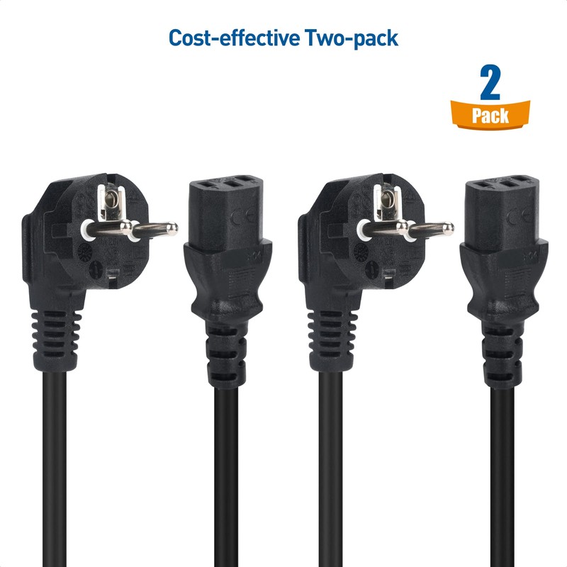 Cable Matters 2-Pack 3 Prong Cold Device Cables 2 m,