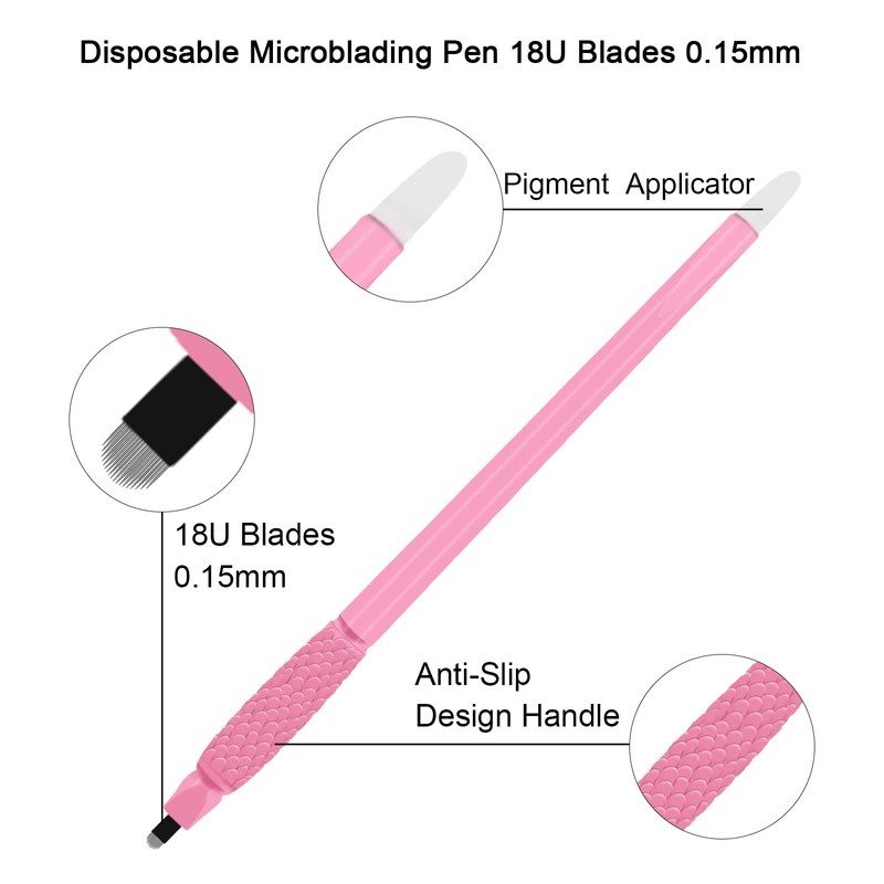 Pack of 10 Black Disposable Microblading Pen with Needles Nano