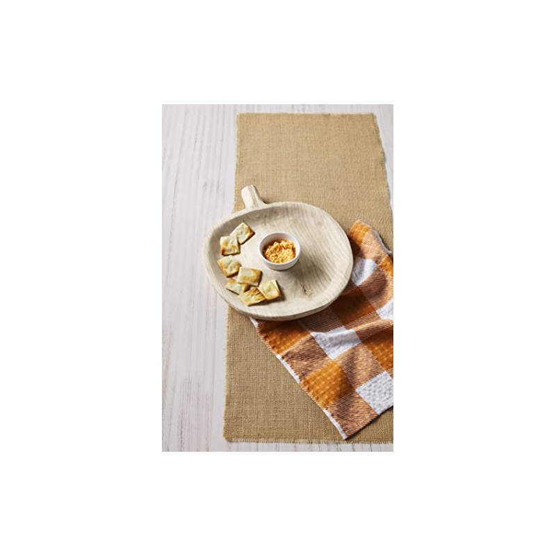 Mud Pie Paulownia Pumpkin Chip and Dip Set, Natural Paulownia,
