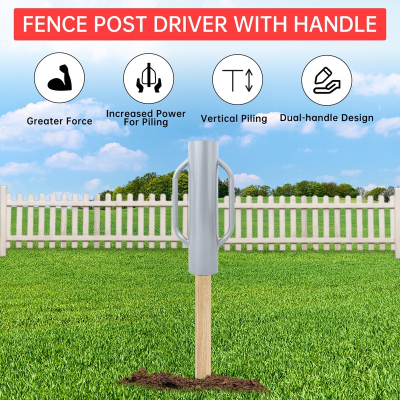 37 LB Fence Post Driver with Handle,Manual T Post Driver
