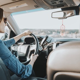 Mini Dream Catcher 7pcs Set - Car Interior Rearview Mirror Dangle Bag Pendant Charm 1.2" Diameter and 9" Long (Diameter 2.1“ 6pcs)