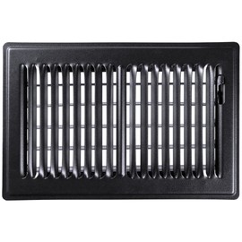 Shoemaker Manufacturing, Black, 6x10, Premium Floor Register, All Steel Heavy Duty Vent Cover
