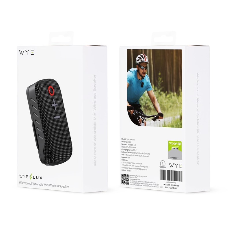 WYE OutdoorActive IPX5 Waterproof Wearable Mini Wireless Speaker – Bluetooth