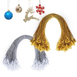 200Pcs Christmas Ornament Hooks, Ornament Hangers with Snap Ornament String for Christmas