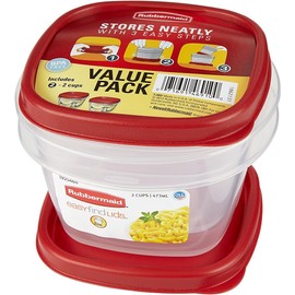 Rubbermaid Easy Find Lids Food Storage Containers, 2 Cup, Racer Red, 4-Piece Set