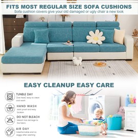 Topchances 2023 New Wear-Resistant Universal Sofa Cover, Stretch Couch Cushion Slipcovers Replacement, Anti-Slip L Shape Sofa Covers, Chaise Lounge Sofa Slipcover (Leaves Orange, 1 Seat Cover)