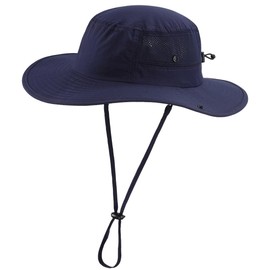 Connectyle UPF 50+ Safari Hat, Men's Sun Hat, Foldable, Wide Brim, UV Protection, Fishing Hat, blue (navy blue)