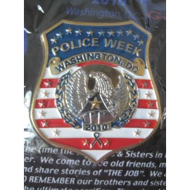 POLICE WEEK 2010 WASHINGTON DC BADGE PIN - MADE BY GUNZ - NEW