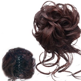 GWAWG Hair Accessories Bun Claw Clip Messy Bun Ponytail Extension Claw Clip Extension Clips Hair Scrunchies for Women (Dark Brown)