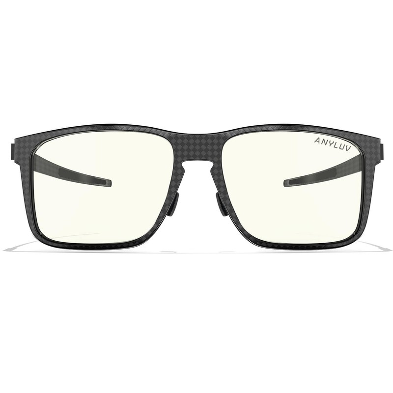 ANYLUV Blue Light Glasses Men, Carbon Fiber Square Eyewear, Lightweight