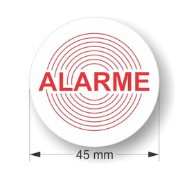 Sticker Lawn Alarm – Quality Outdoor Cover UV,...) – Round – 45 mm