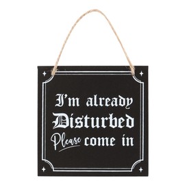 Disturbed Hanging Sign - Quirky Door Decor UK, Humorous Home Sign, Funny Wall Plaque - Unique and Amusing Addition to Your Living Space!