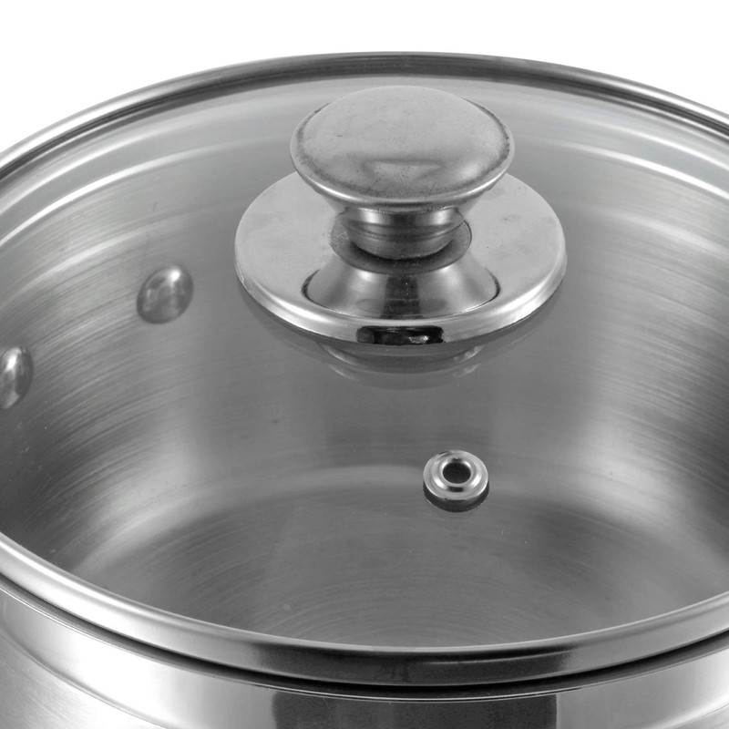 Vinod Two Tone Stainless Steel Saucepan with Glass Lid -