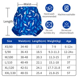 BIG ELEPHANT Baby Swim Nappies 3 Pack Reusable Adjustable Washable Waterproof Swim Nappy for Boys and Girls 5T