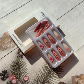 Pink Press on Nails Long Stiletto Fake Nails Almond False Nails with Designs Glossy Valentines Day Nails Press on Acrylic Nails Heart Glue on Nails Glitter Full Cover Star Lip Stick on Nails for Women