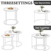 aboxoo White Nesting Glass Table Set of 2, Small Glass