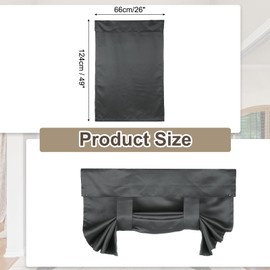 uxcell Blackout Door Curtains, French Side Door Window Curtain for Privacy, Glass Patio Front Doors Sidelight Tie Up Shade, Dark Gray, 26" x 49", 1 Panel