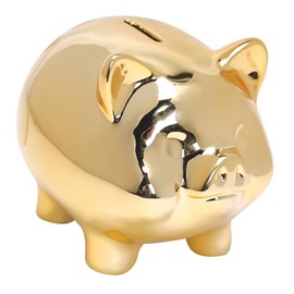 HONITANO Ceramic Piggy Bank Cute Pig-Shaped Money Box for Home Decoration Savings Jar for Adults for Cultivating Saving Habits and Organizing