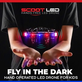 Force1 Scoot LED Hand Operated Drone for Kids or Adults - Hands Free Motion Sensor Mini Drones, Easy Indoor Flying Orb Ball Small UFO Toy for Boys and Girls (Red/Blue)