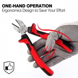 Sharp-Tec Wire Cutters 200mm, 8-inch Diagonal Cutting Pliers with Anti-Slip Handle, Professional Heat-Treated Side Cutters with Strong Cutting Force