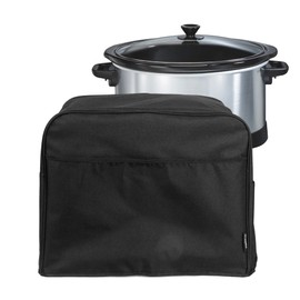 Crutello Crock Pot Cover, Waterproof Crock Pot Cover - Small Appliance Dust Cover 18.57"x 8.5"x 11.75"- Black, Compatible with Hamilton Beach 6, 7 or 8 Quart Slow Cooker