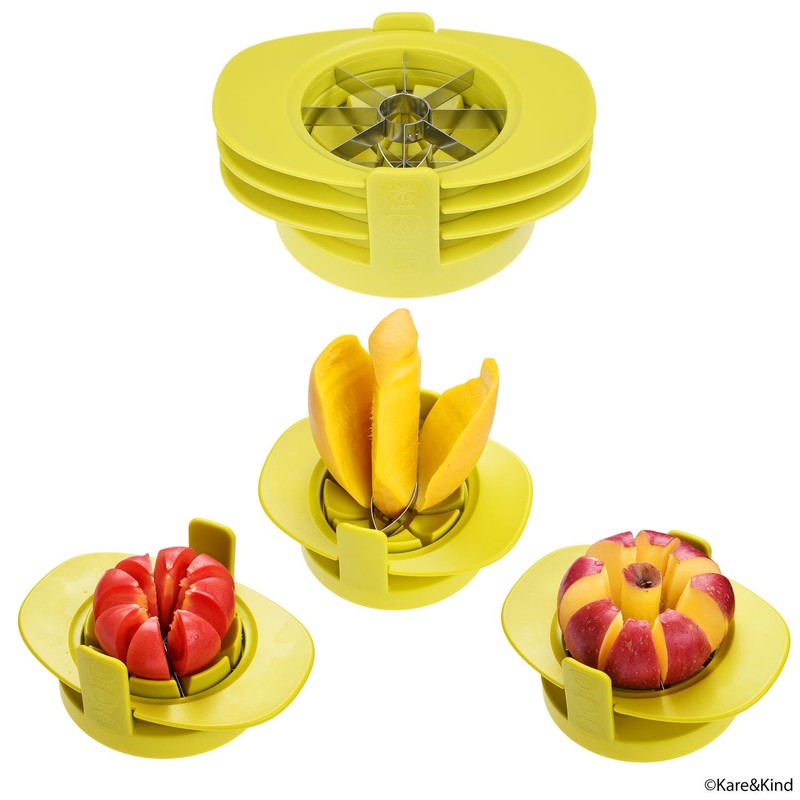 Apple/Tomato/Mango Cutters - Set of 3 - Sturdy Base Keeps