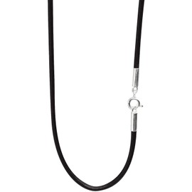 Leather Choker, Leather Cord, Necklace, 925 Sterling Silver, 0.08 to 0.1 inch (2.0 to 3.0 mm) Width, 11.8 to 31.5 inch (30 to 80 cm) Length