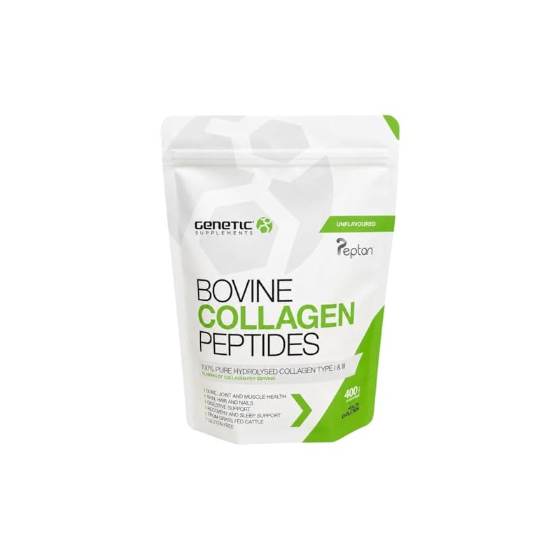 Genetic Supplements Bovine Collagen Peptides Powder, Unflavoured, 400g