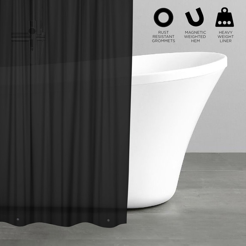Bath Bliss Heavy Shower Curtain Liner, 12 Rust Resistant Metal