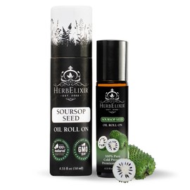 HerbElixir - Soursop Facial Oil Roll On (10ml) Vitamin C Oil Face Roller for Ayurveda Skin Care, Face Oil, Skin Oil, Eye Roller, Facial Roller, Roller for Face, Nourish and Revitalize Skin