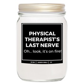 You Nique Designs Funny Physical Therapist 8oz Candle Gifts for Physical Therapists Female, Male, Physical Therapy Graduation, Student Gifts, PT Appreciation Gift (Mahogany Teakwood)