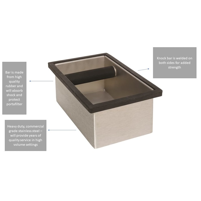Rattleware Stainless Steel Knock Box | Heavy-Duty Espresso Grounds Container,