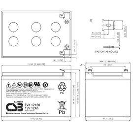 New CSB EVX12120 F2 12V 12Ah Deep Cycle AGM Battery Upgrade for CSB GP12120 f2