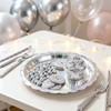 50 Pack Silver Scalloped 7 Inch Paper Plates, Disposable Flower