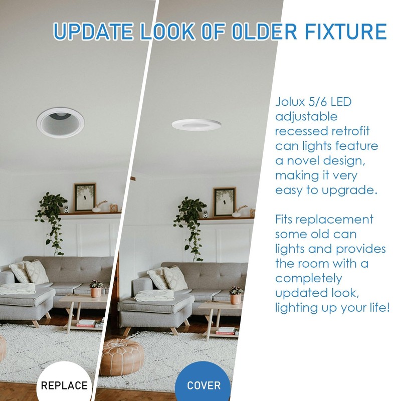 Jolux 5/6''Adjustable Height LED Can Lights Retrofit Recessed Lighting 6