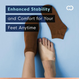 Copper Compression Bunion Corrector Relief Sleeve, Copper Infused Orthopedic Brace Big Toe Alignment, Plantar Fasciitis, Hallux Valgus Relief - Toe Straightener & Spacer for Women & Men Pair Nude LXL