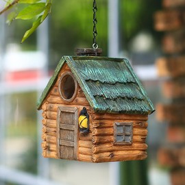 Bird Houses for Outside Outdoor Bird Houses, Hanging Resin Birdhouse for Bluebird, Hummingbird, Sparrow, Wren Finches, Chickadee, Gifts for Bird Lovers,Garden Decorations