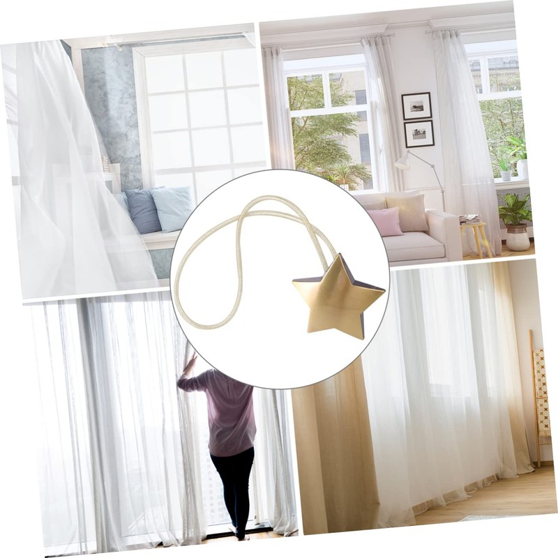 Ciieeo Magnetic Curtain Tiebacks Elegant Star Design Easy to Use