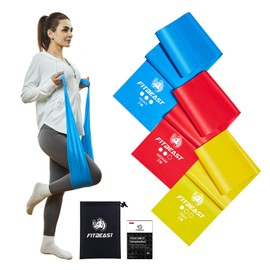 FitBeast Theraband Set of 3, 2M Terra Band, Fitness Bands with 3 Exercise Bands, Thermal Bands with Carry Bag & Exercise Instructions (English language not guaranteed), Terraband for Fitness Band,